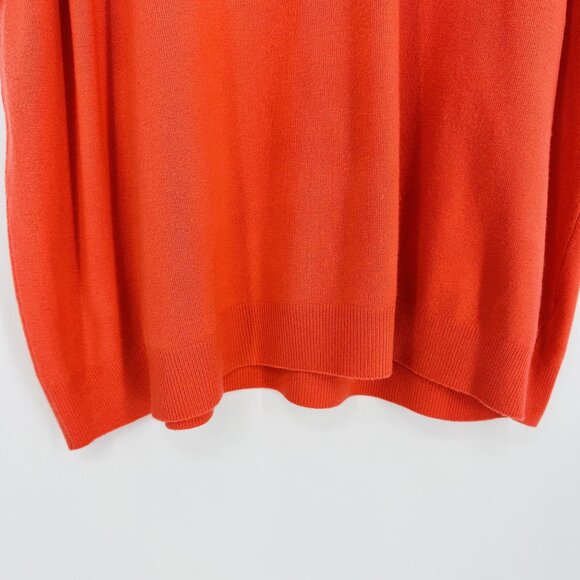Hampshire Studio Coral Orange Mock Neck Knit Short Sleeve Zip Back Sweater 2X - Picture 2 of 7